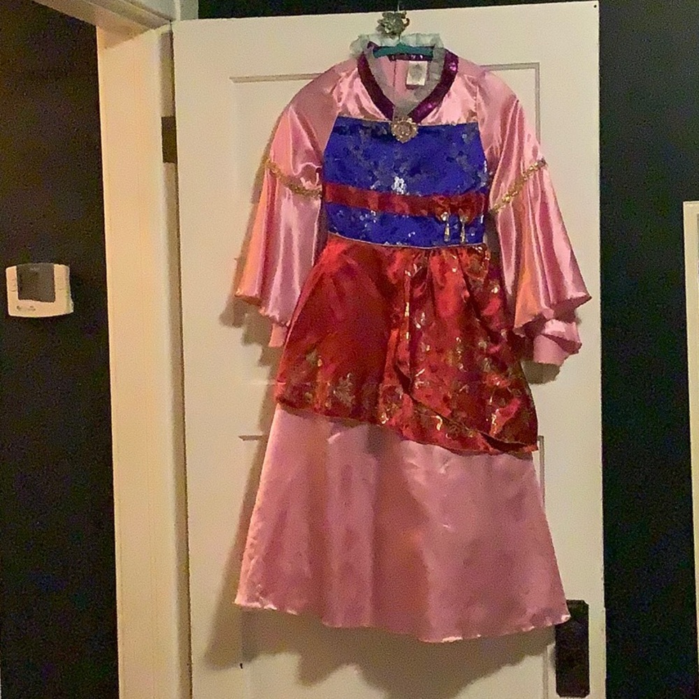 Mulan Costume with Clip-on Earrings and Jade Flower Hair Clip